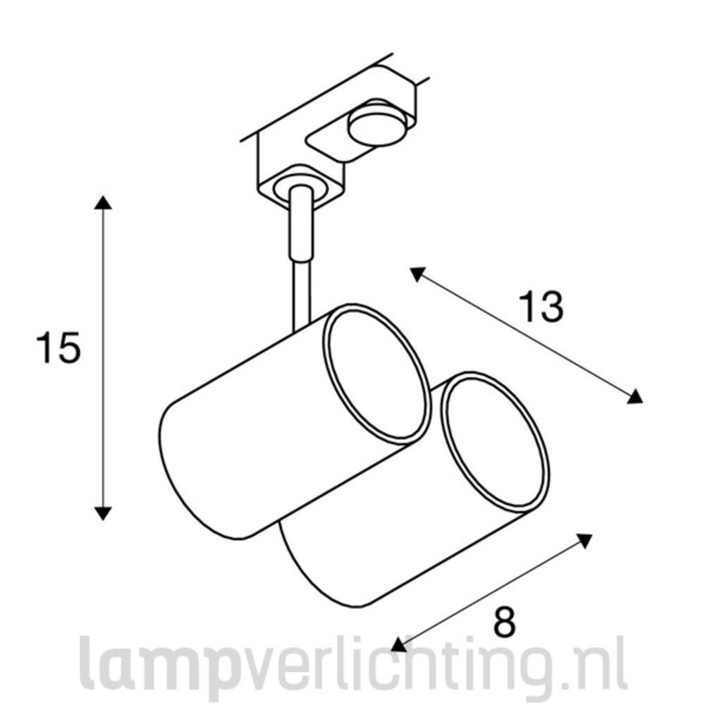3-Fase Railspot Dubbel GU10 3-Fase Railspot Dubbel GU10