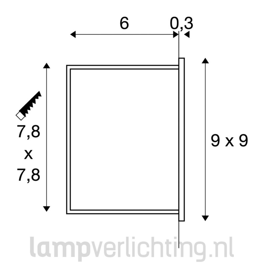 Wand Inbouwspot Vierkant 230V Wand Inbouwspot Vierkant 230V