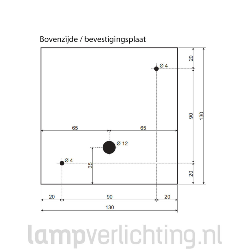 Plafondspot Vierkant IP44 KXL