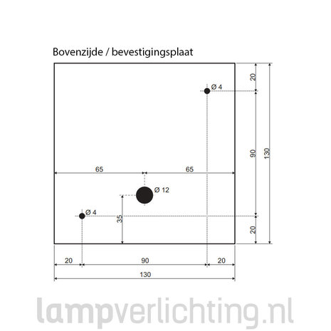 Plafondspot Vierkant IP44 KXL