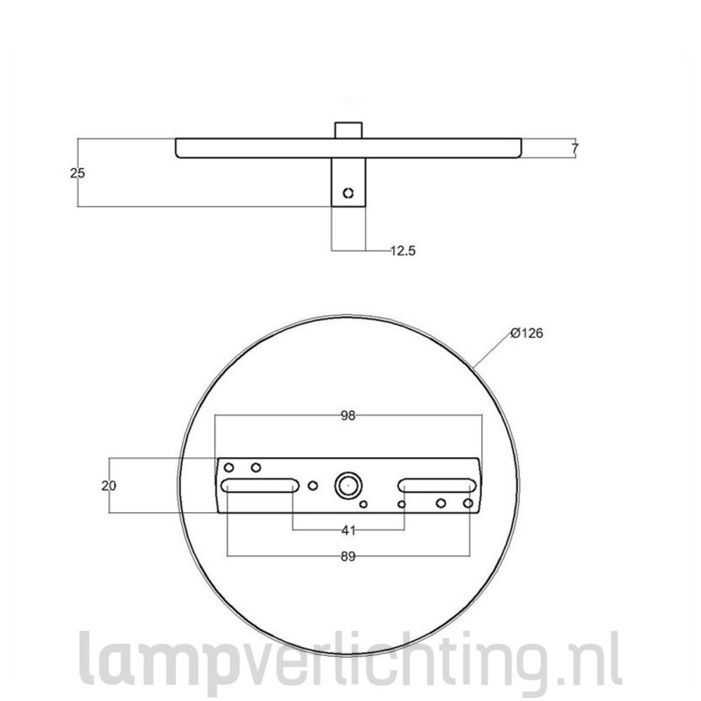 Afdekplaat Metaal met Textielkabel Afdekplaat Metaal met Textielkabel
