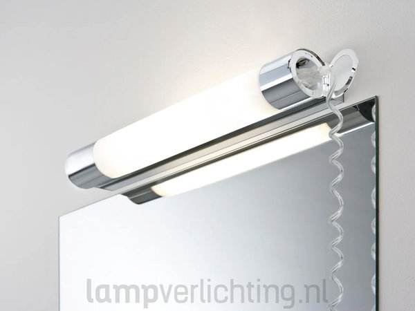 filosoof Andrew Halliday vernieuwen Spiegellamp met stopcontact Chroom 44 cm - Voor wand of meubel - IP44 -  LampVerlichting.nl