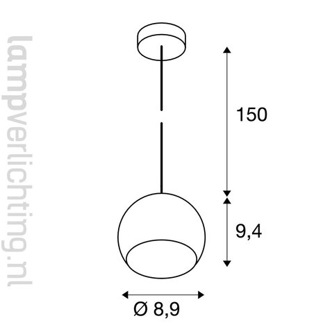 Hanglamp Retro Bol 9cm GU10 Hanglamp Retro Bol 9cm GU10