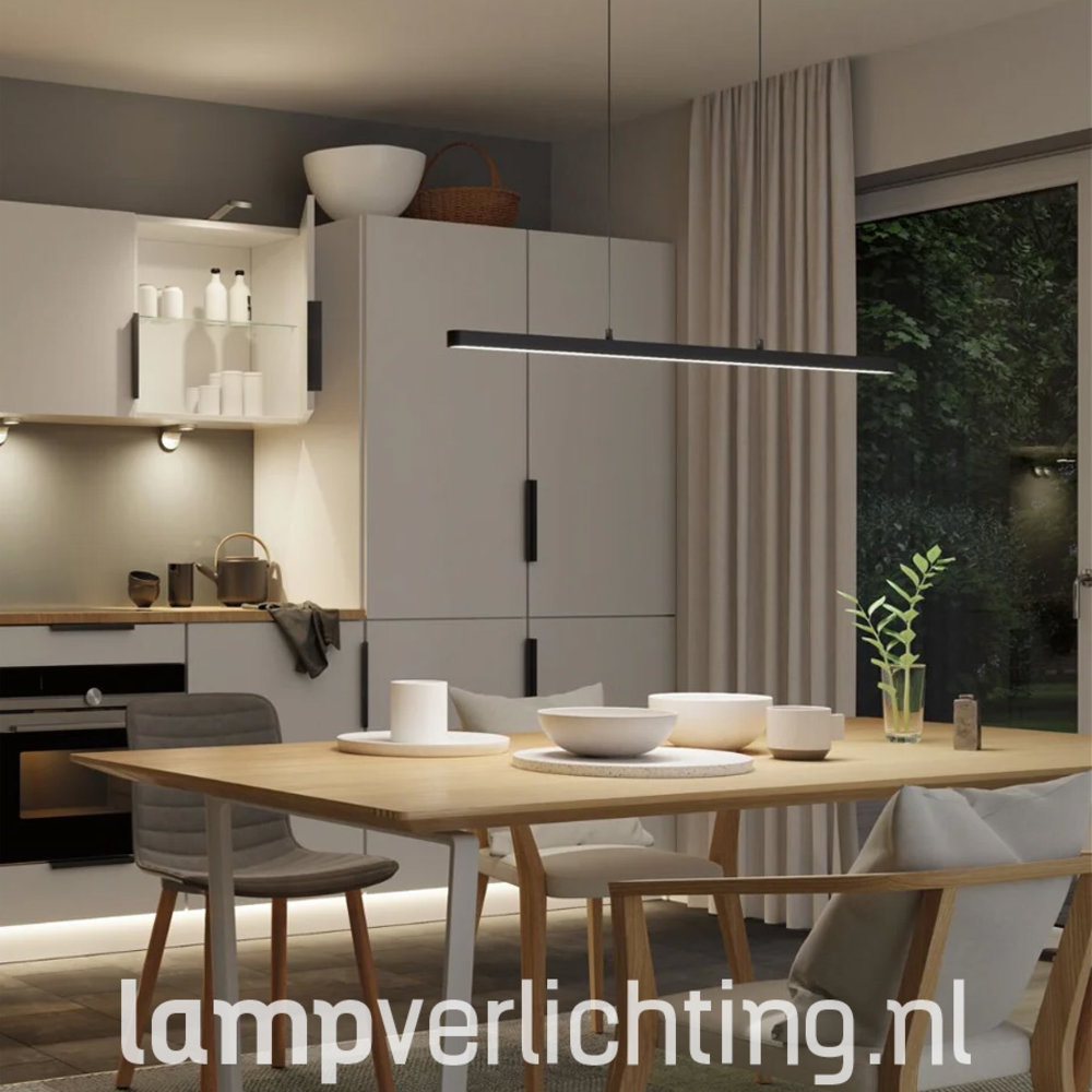 Samenwerking Uitdrukkelijk Ga door LED Hanglamp Bureau 100 cm Dimbaar - Up-down - Wit, zwart of grijs -  LampVerlichting.nl