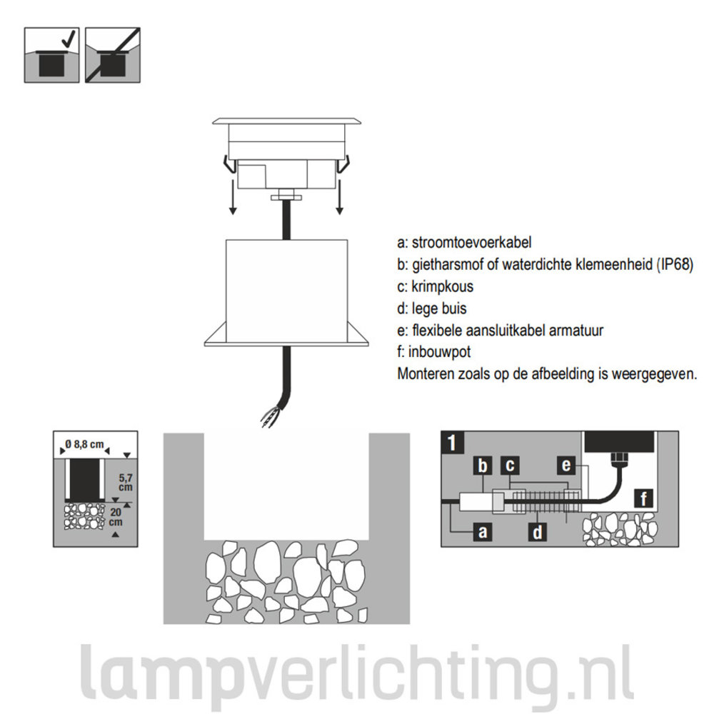 LED Vloer Inbouwspot RVS 304 IP67 - 230V