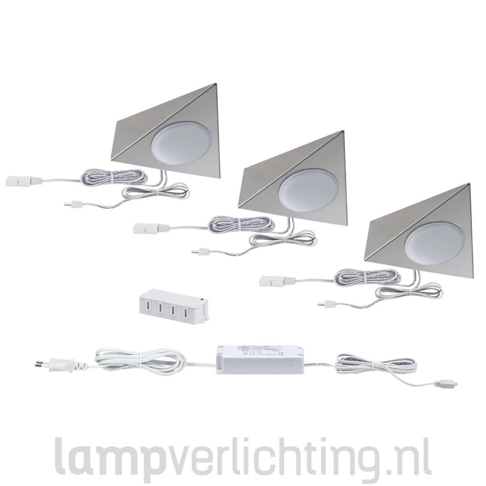 Aanrecht Spots Set Driehoek - Instelbaar Wit