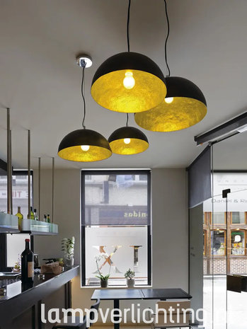 Hanglamp Dome XL zwart-goud Hanglamp Dome XL zwart-goud