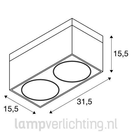 Opbouwspot Box Dubbel Groot Opbouwspot Box Dubbel Groot