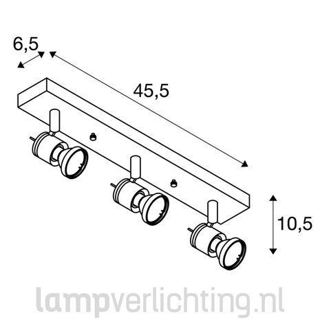 Plafondspot Drievoudig GU10 Aluminium Plafondspot Drievoudig GU10 Aluminium