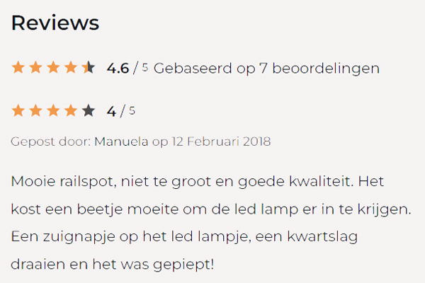 Voorbeeld van een productreview