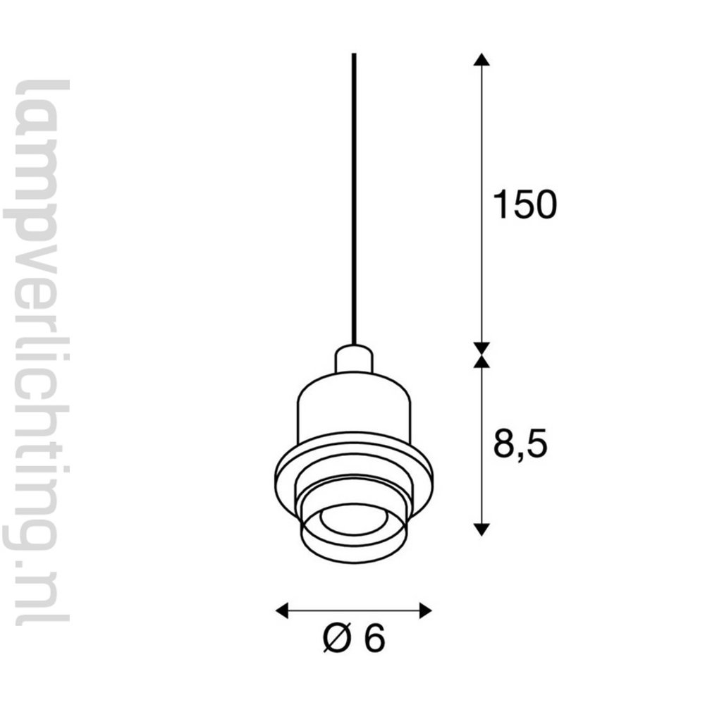 1-Fase Rail Snoer met Fitting voor Lampenkap 1-Fase Rail Snoer met Fitting voor Lampenkap
