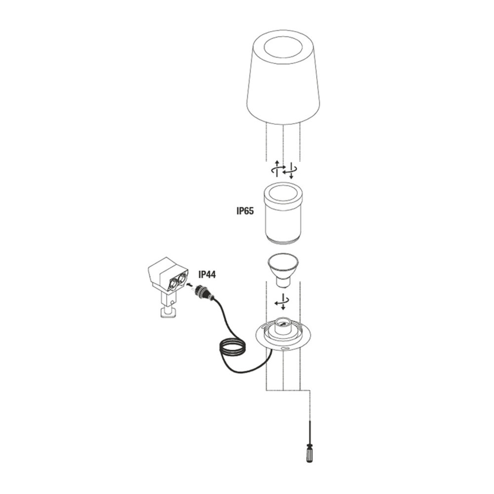 Vloerspot Rond Beton GU10 IP65