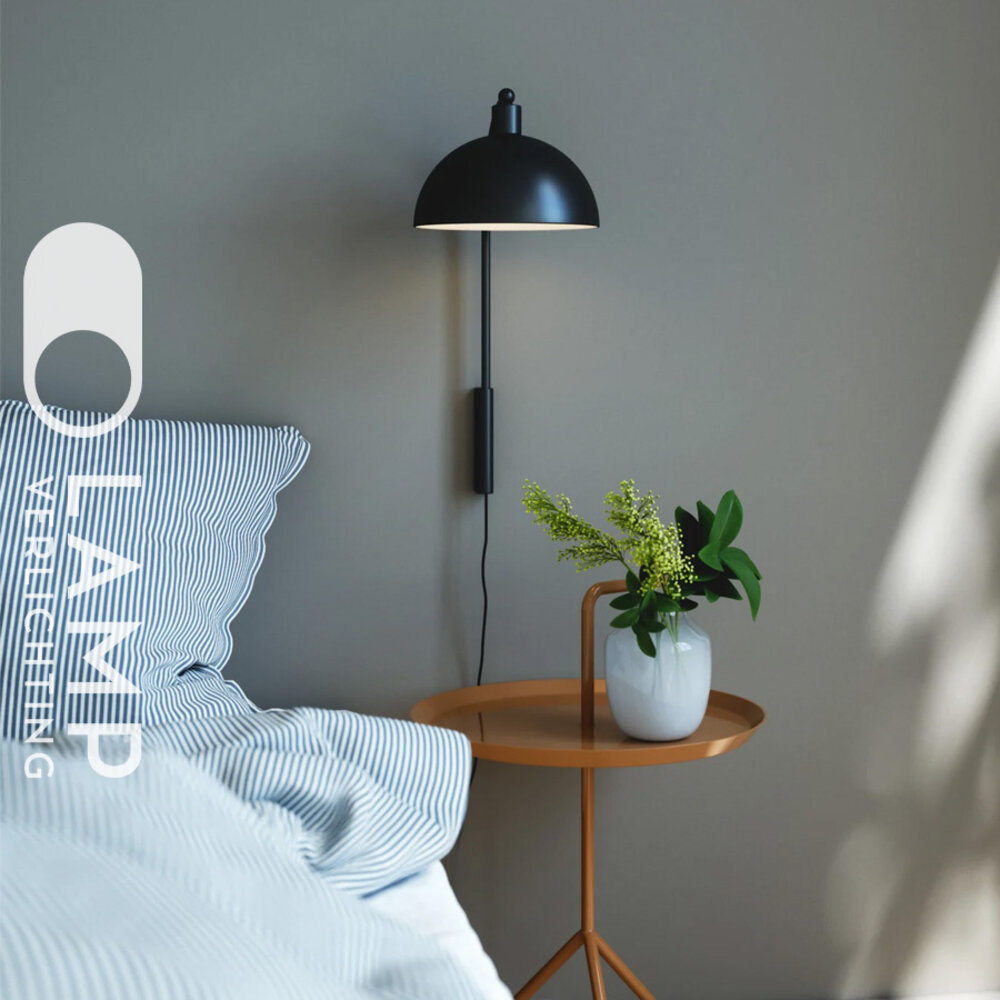 Wandlamp Metaal Zwart Rond E14 Wandlamp Metaal Zwart Rond E14