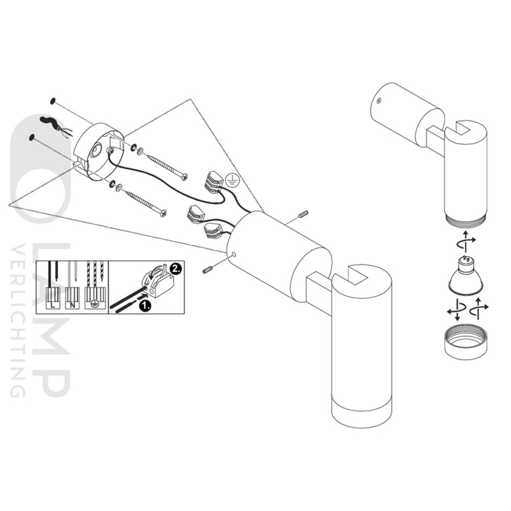 Buitenspot GU10 Wand Plafond IP65