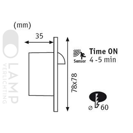 Trapspot Inbouw Vierkant met Bewegingssensor Trapspot Inbouw Vierkant met Bewegingssensor