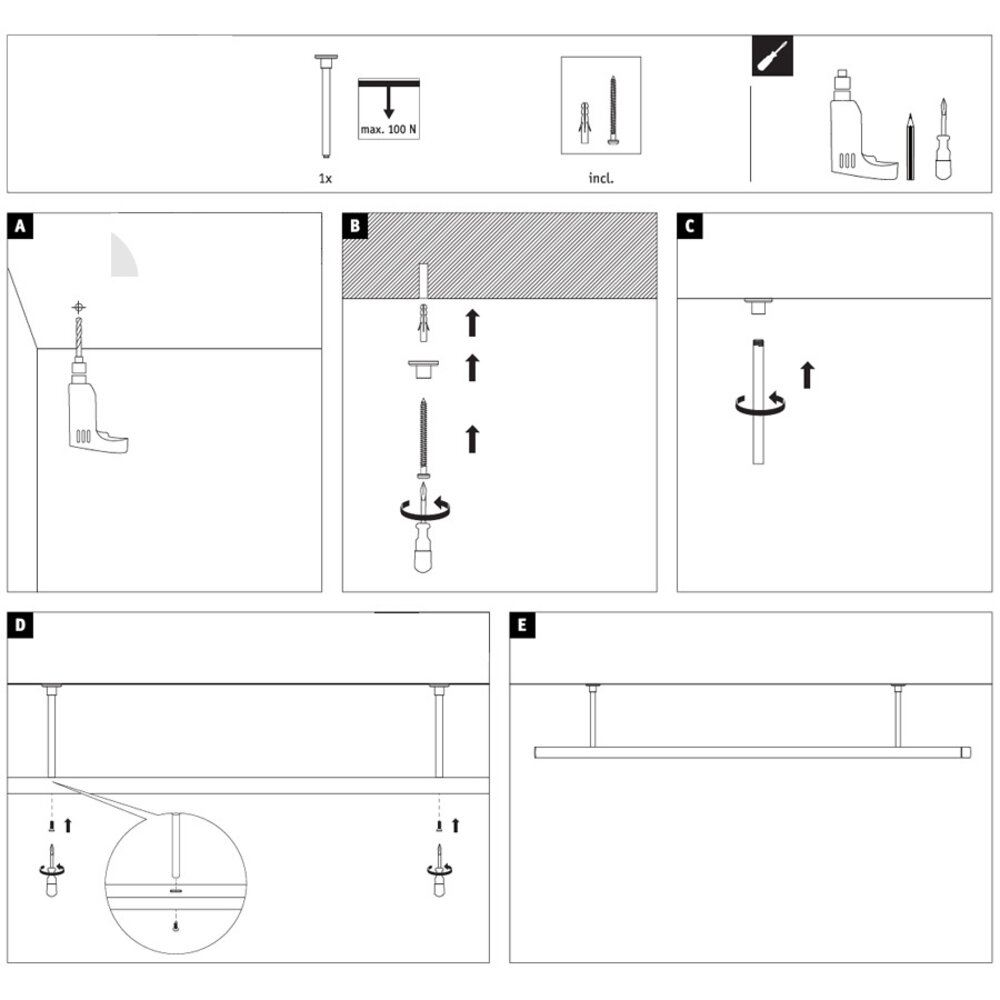 Lux Rail Afstandhouder 10 cm Lux Rail Afstandhouder 10 cm