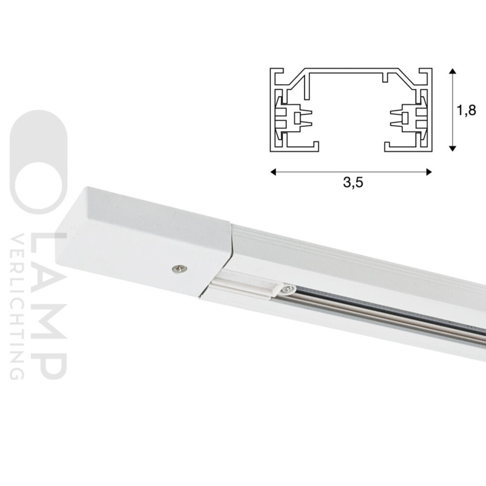 1-Fase Rail Spanningsrail 2 meter
