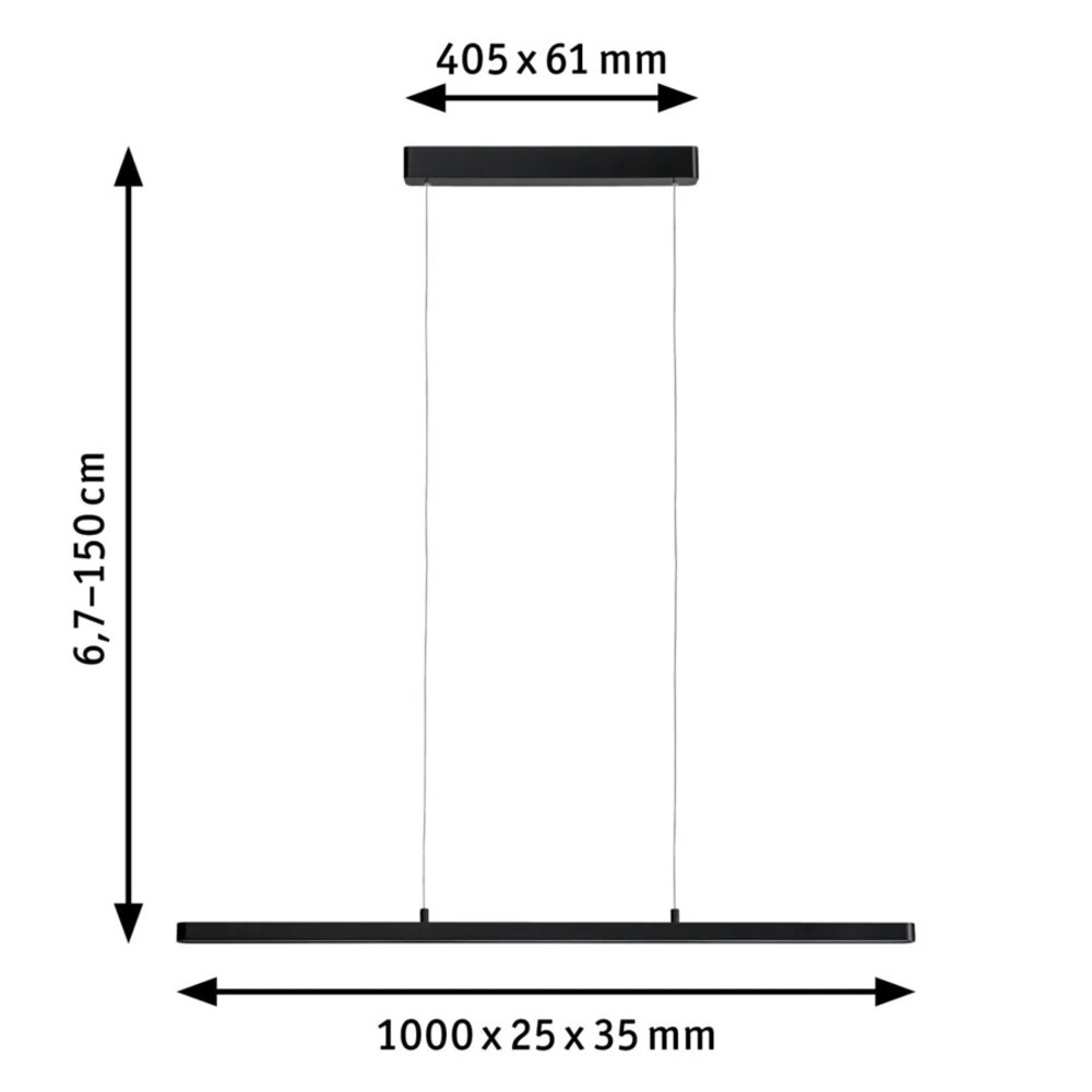 LED Hanglamp Bureau 100 cm Smart - Instelbaar wit LED Hanglamp Bureau 100 cm Smart - Instelbaar wit