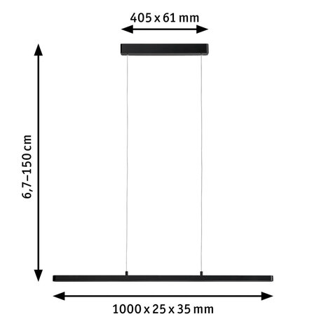 LED Hanglamp Bureau 100 cm Smart - Instelbaar wit LED Hanglamp Bureau 100 cm Smart - Instelbaar wit