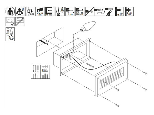 Muur Inbouwspot Buiten E14 fitting Muur Inbouwspot Buiten E14 fitting