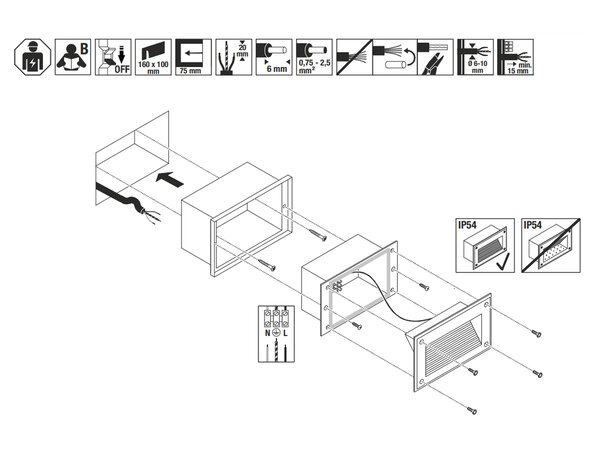 Muur Inbouwspot Buiten LED 1,4W Muur Inbouwspot Buiten LED 1,4W