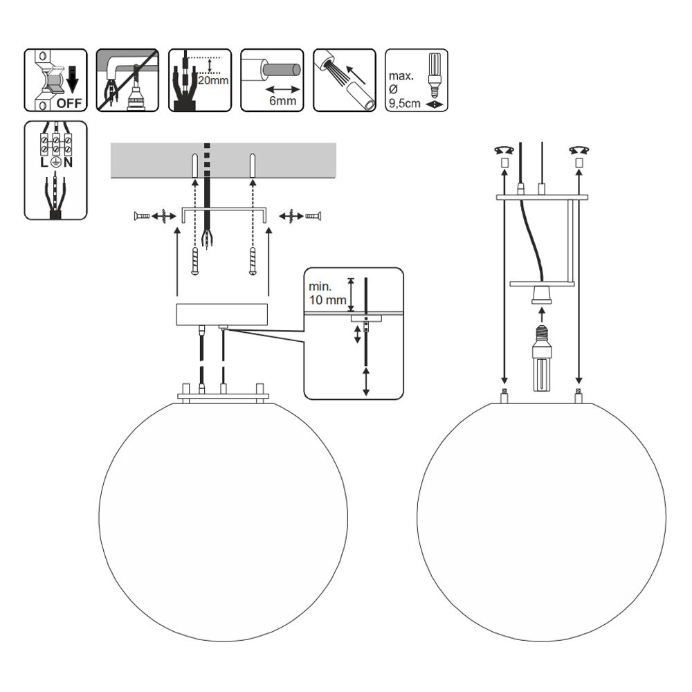 Hanglamp Bol 50 cm Luxo E27 Hanglamp Bol 50 cm Luxo E27