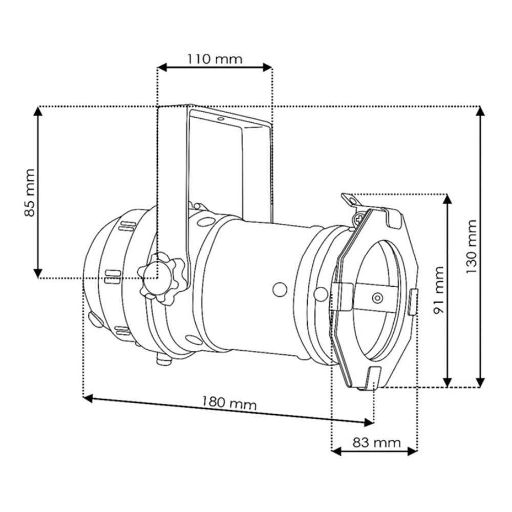 Theaterspot E27 Klein Zwart