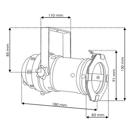 Theaterspot E27 Klein Zwart