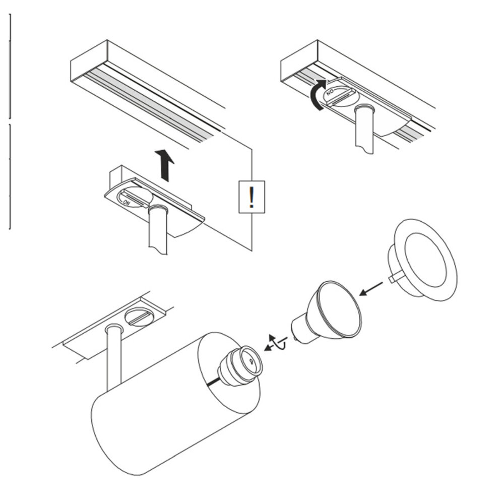 Railspot GU10 Cilinder 1-Fase
