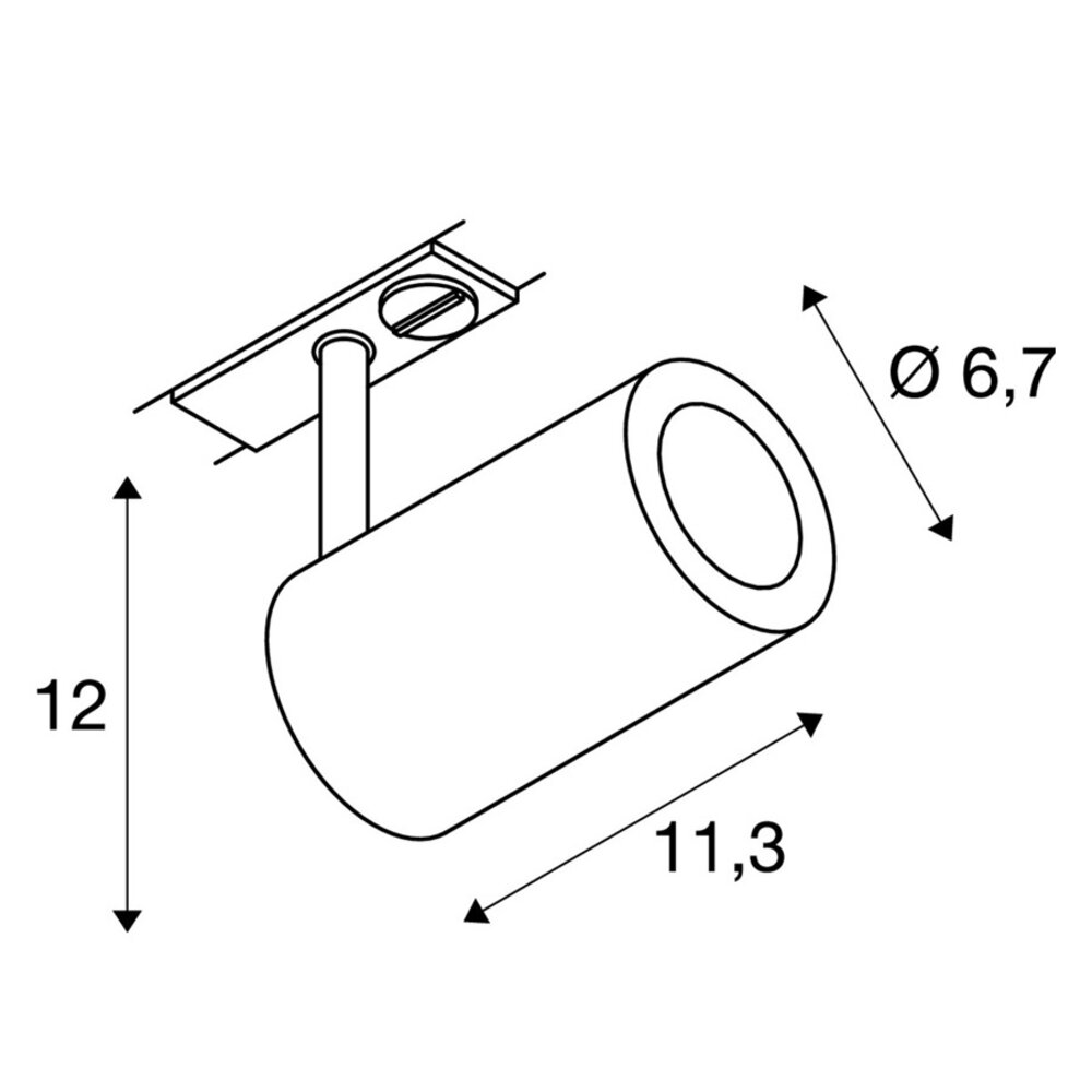 Railspot GU10 Cilinder 1-Fase