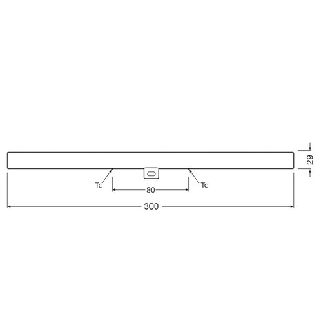 Linestra LED Buislamp 30cm S14d Dimbaar Linestra LED Buislamp 30cm S14d Dimbaar
