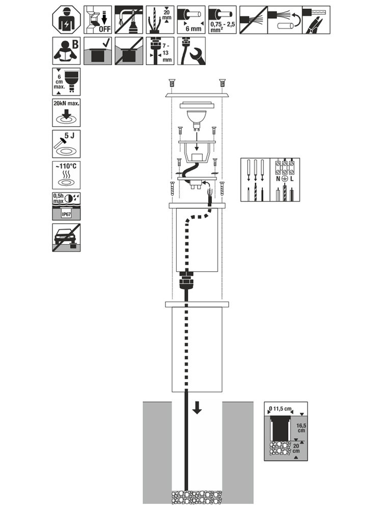 Grondspot GU10 Rond Verstelbaar Grondspot GU10 Rond Verstelbaar