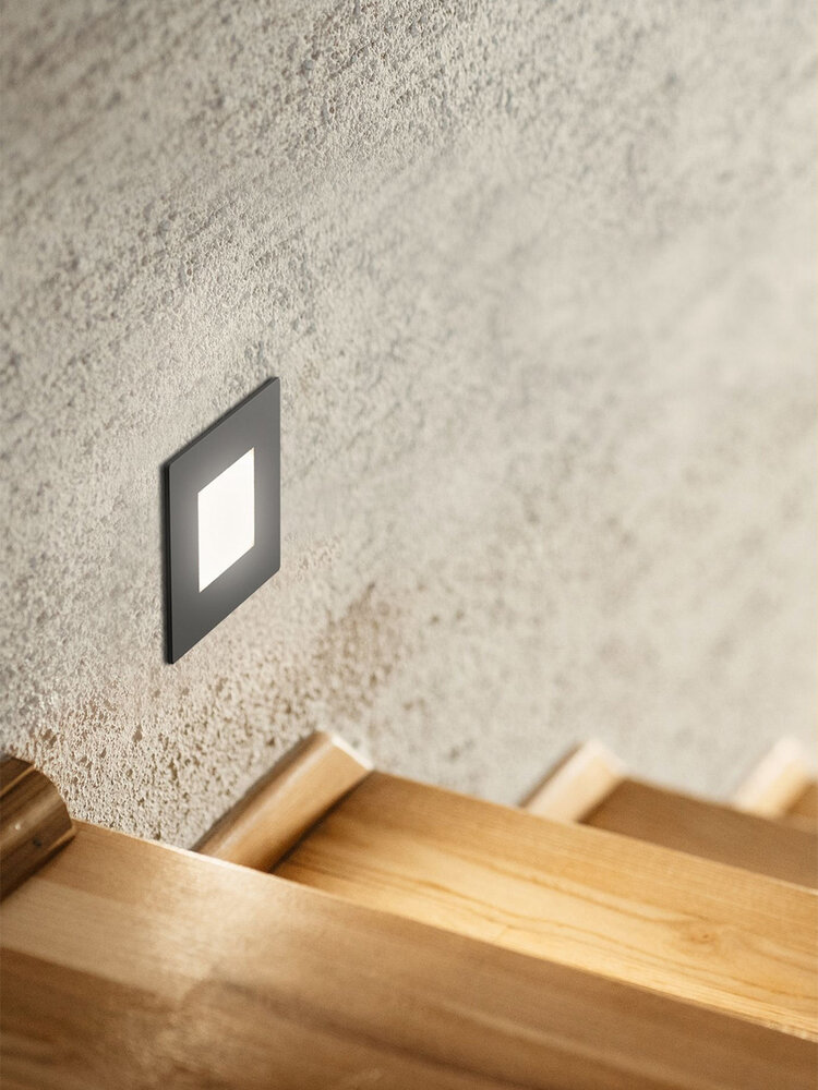 Wand Inbouwspot Vierkant 230V voor inbouwdoos Wand Inbouwspot Vierkant 230V voor inbouwdoos