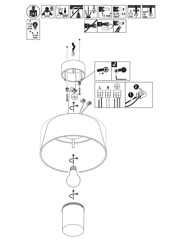 Plafondlamp Industrieel Cilinder IP65 E27 Plafondlamp Industrieel Cilinder IP65 E27