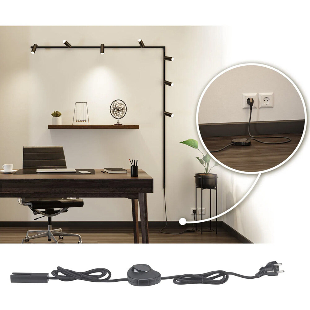 Lux Rail Voeding met Snoer Stekker en Schakelaar Lux Rail Voeding met Snoer Stekker en Schakelaar