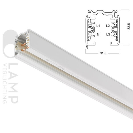 3-Fase Rail 1 meter - XTS 4100
