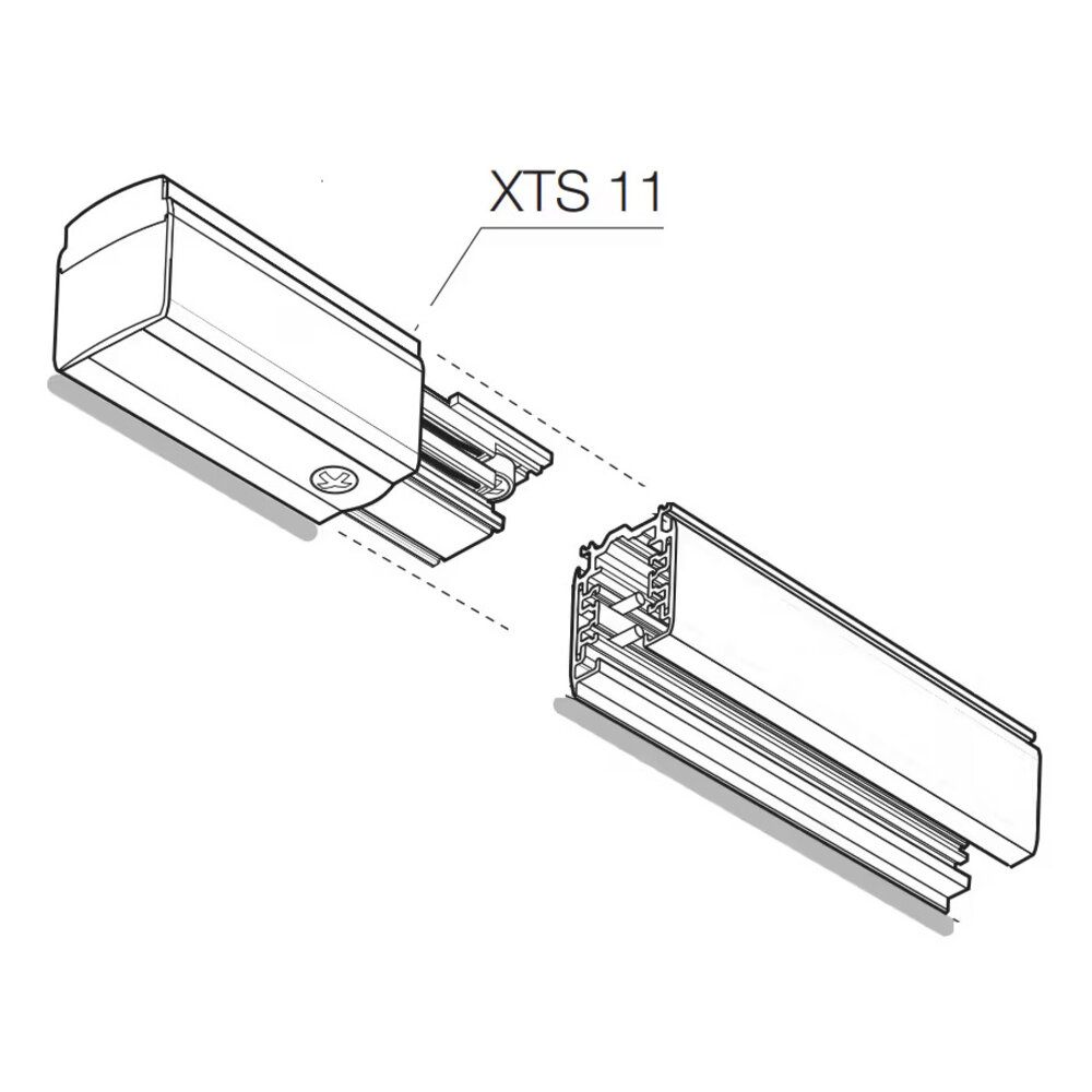 3-Fase Rail Eindvoeding Aarde Rechts - XTS 11