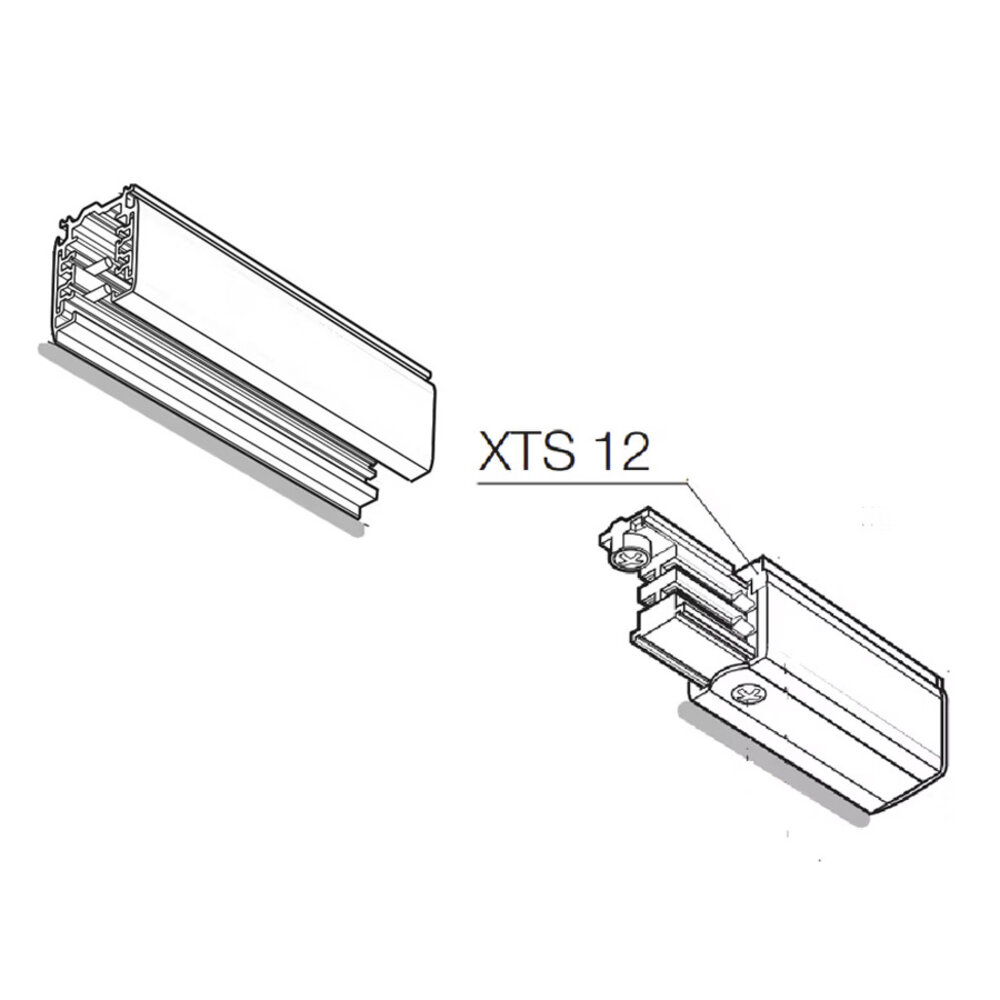 3-Fase Rail Eindvoeding Aarde Links - XTS 12