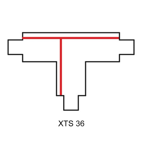 3-Fase Rail T-Connector Rechts - XTS 36 3-Fase Rail T-Connector Rechts - XTS 36