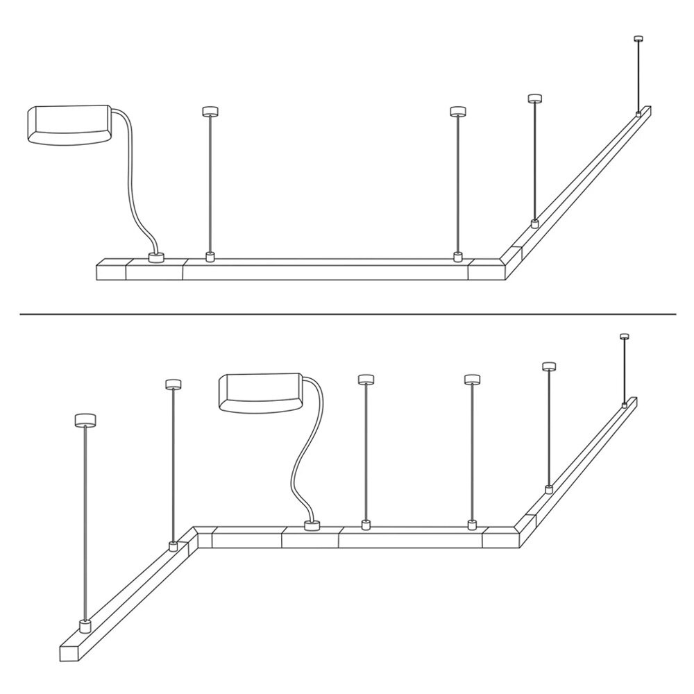 Lux Rail Ophangset met Staalkabel