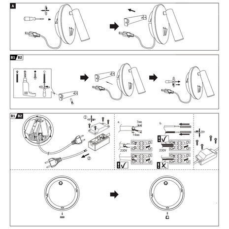 Wand Leeslamp Rond Direct en Indirect Licht Wand Leeslamp Rond Direct en Indirect Licht