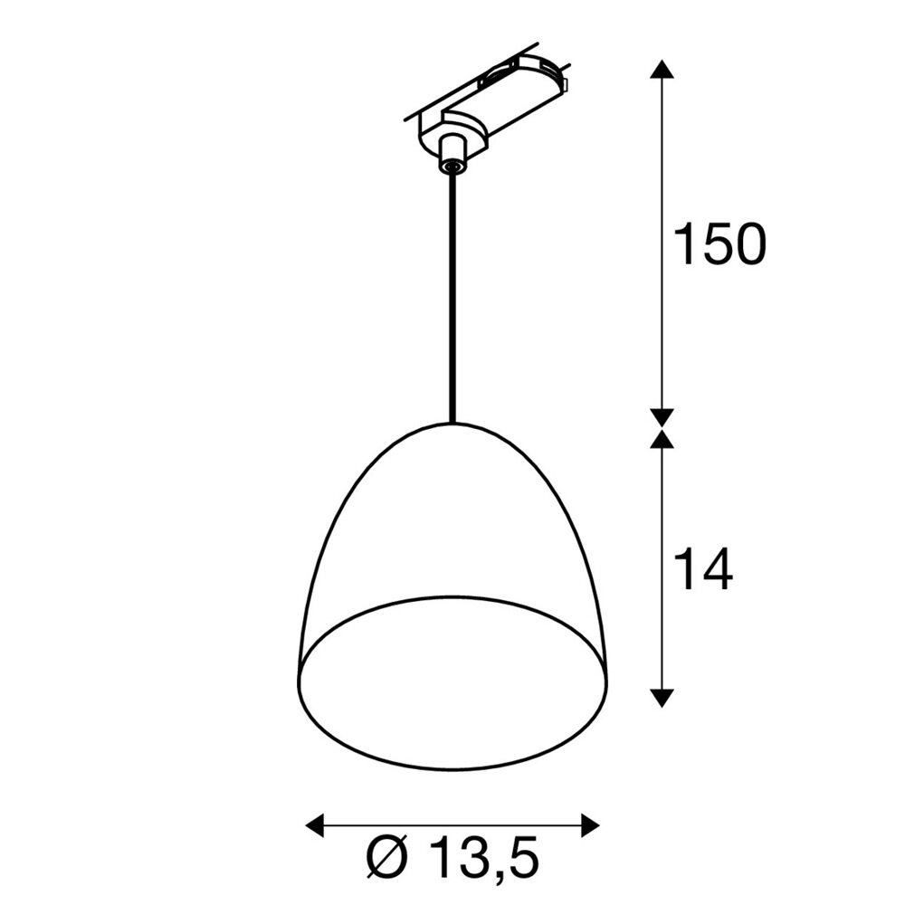 3-Fase Railverlichting Hanglamp Cup 3-Fase Railverlichting Hanglamp Cup