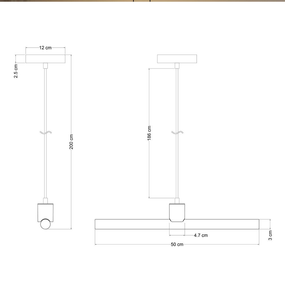 Hanglamp Linestra S14d 50 cm Dimbaar Hanglamp Linestra S14d 50 cm Dimbaar