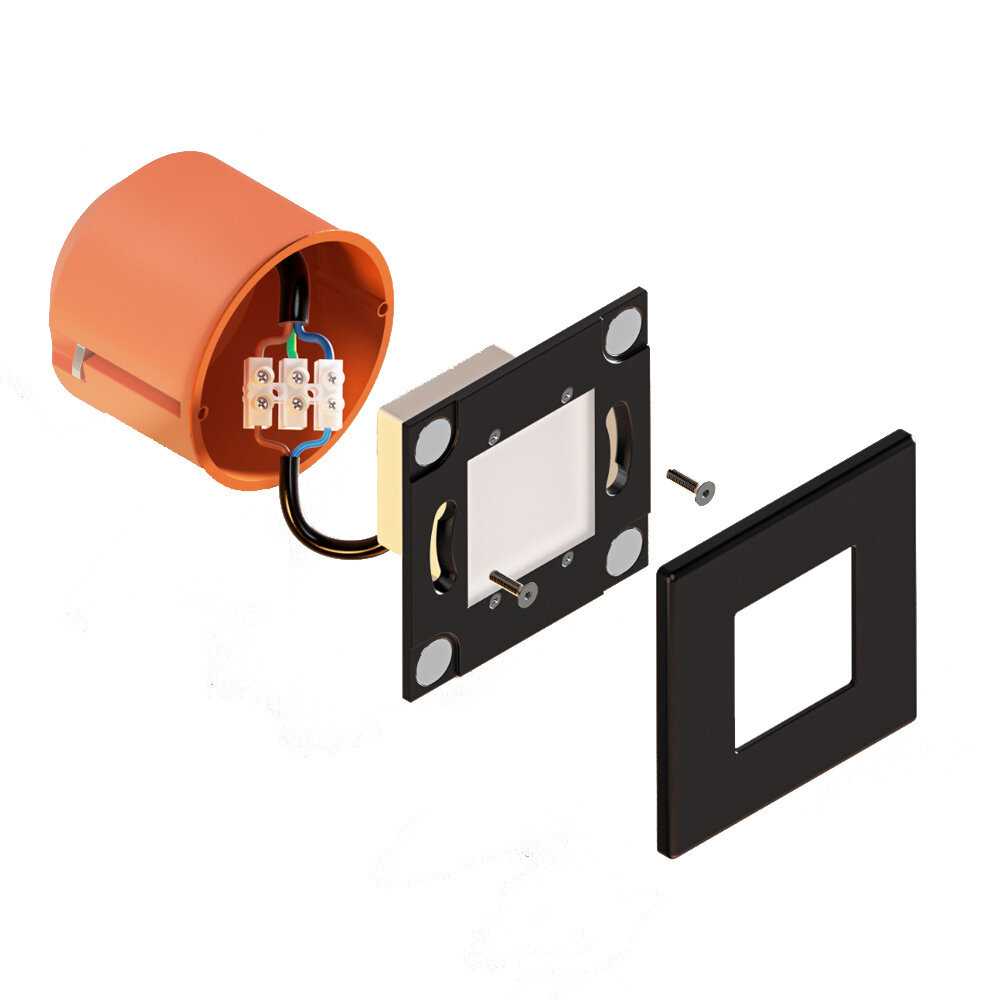 Trapspot Vierkant met Instelknop 5, 25 of 50 lumen