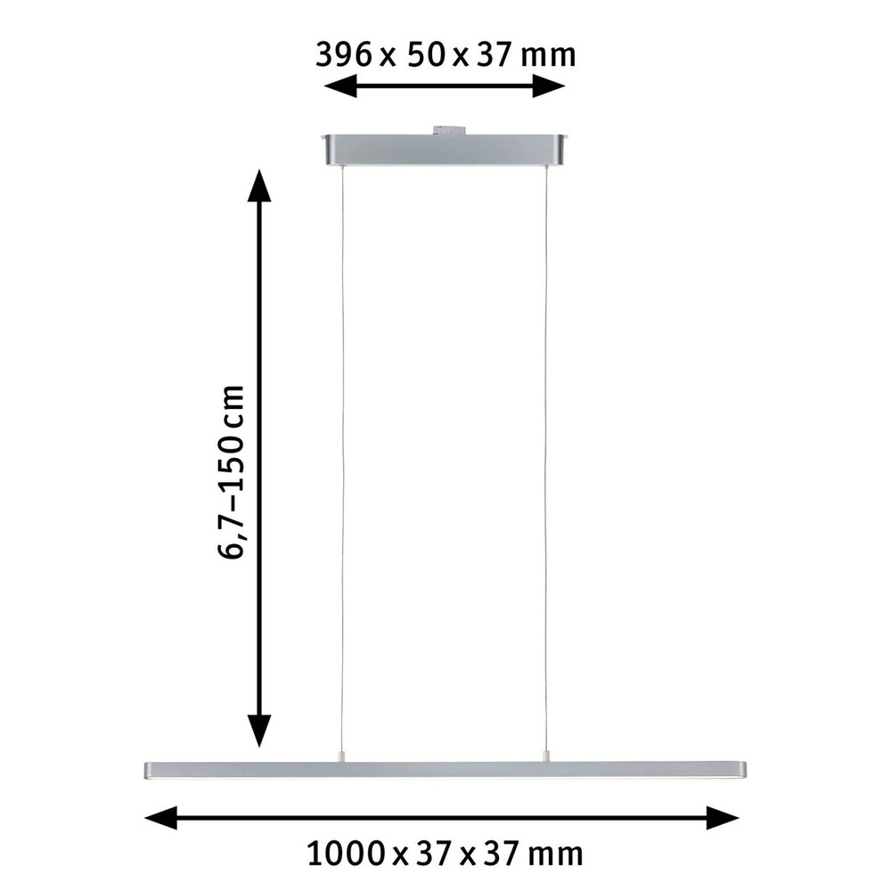 Lux Rail Hanglamp 100 cm Dimbaar