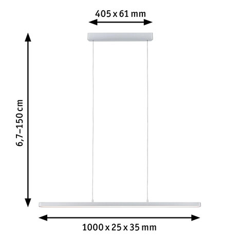 LED Hanglamp Bureau 100 cm Dimbaar