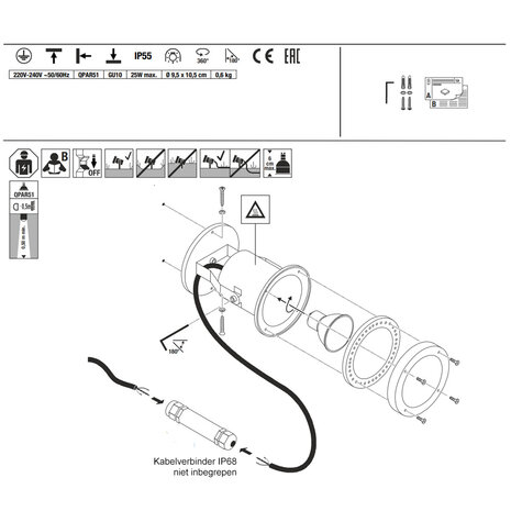 Tuinspot RVS 316 GU10 IP55