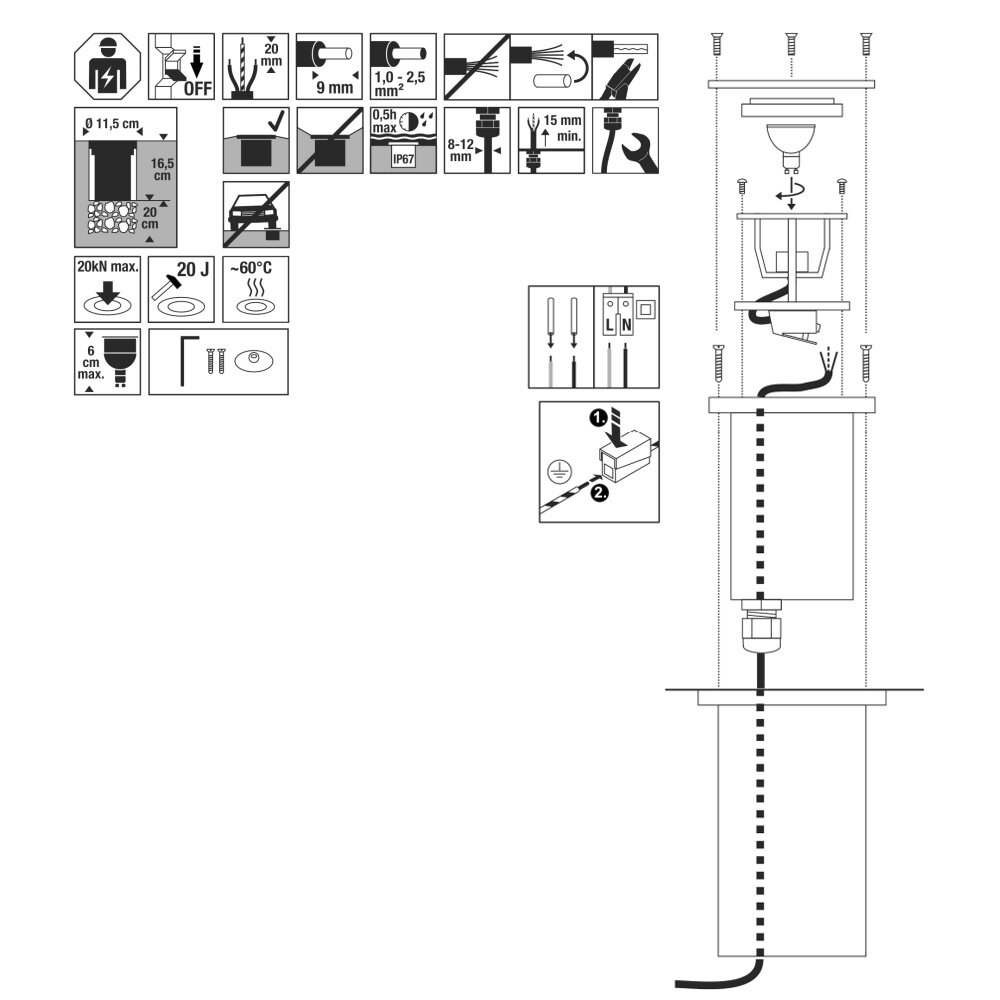 Luxe Grondspot GU10 Vierkant RVS 316 - Verstelbaar & Overrijdbaar Luxe Grondspot GU10 Vierkant RVS 316 - Verstelbaar & Overrijdbaar