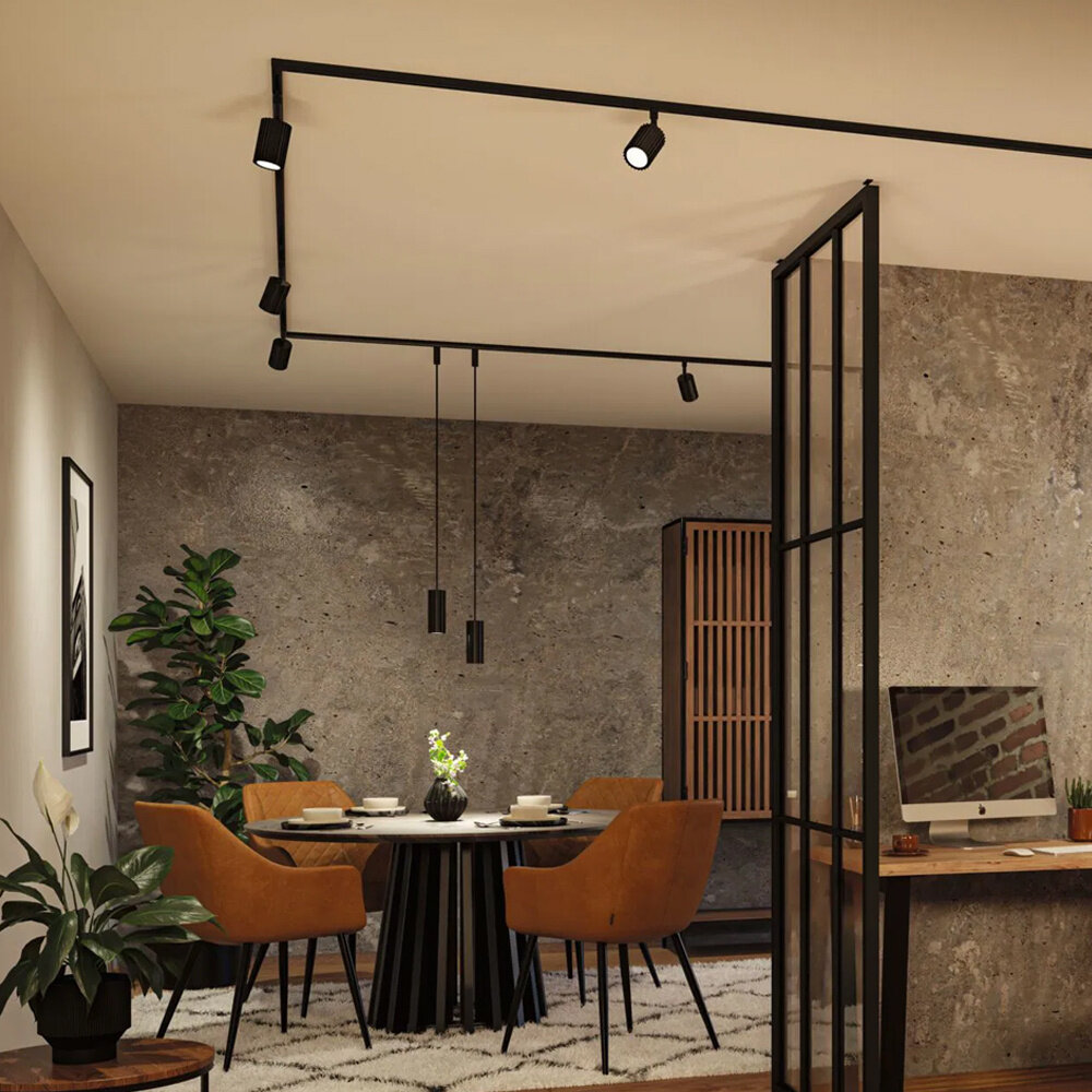 Lux Rail Hanglamp Cilinder Geribbeld