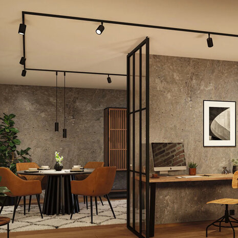 Lux Railspot Cilinder Geribbeld GU10